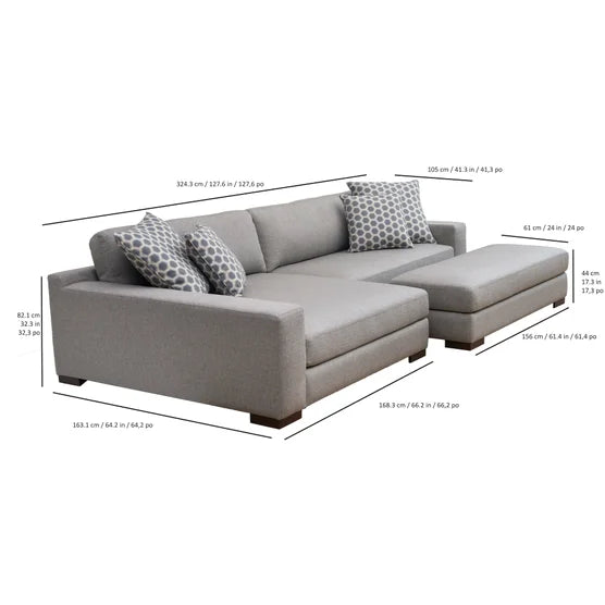 Hendley Fabric Sectional with Ottoman