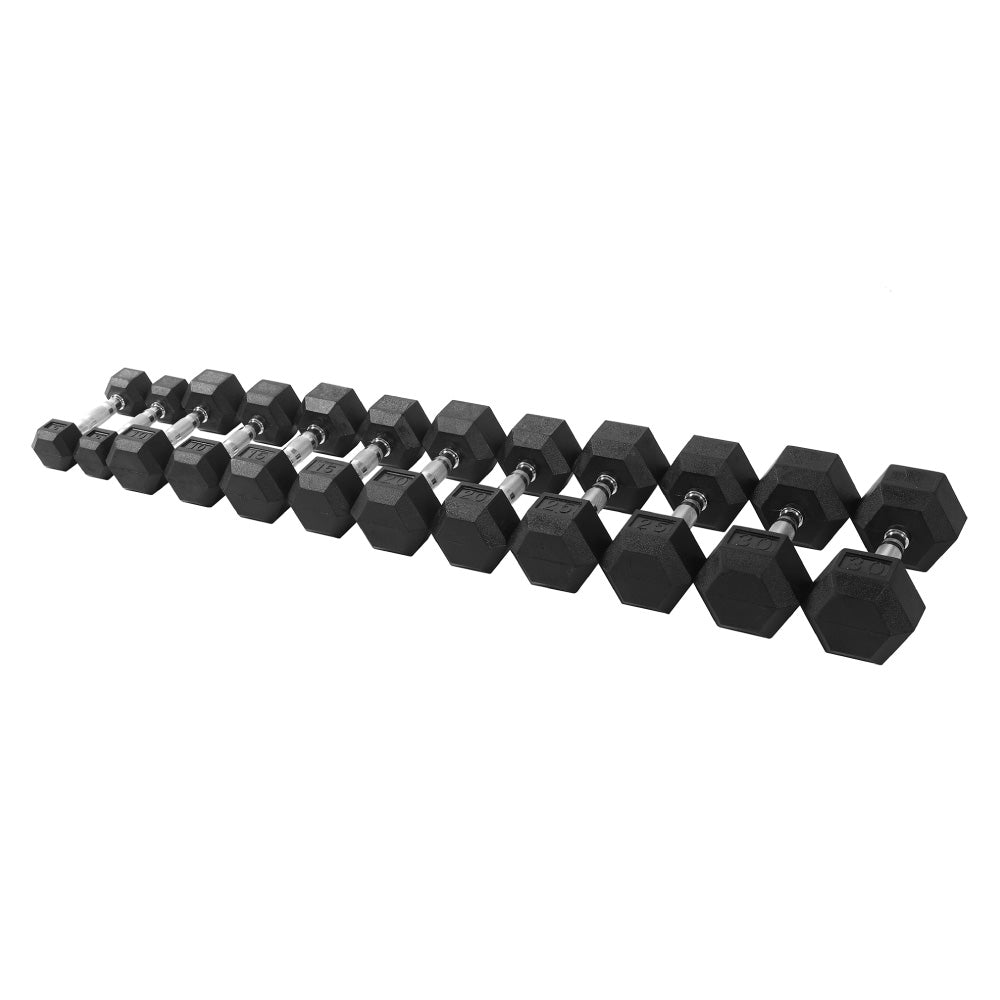 Inspire Fitness 210lb PVC Hex Dumbbell Set with Rack