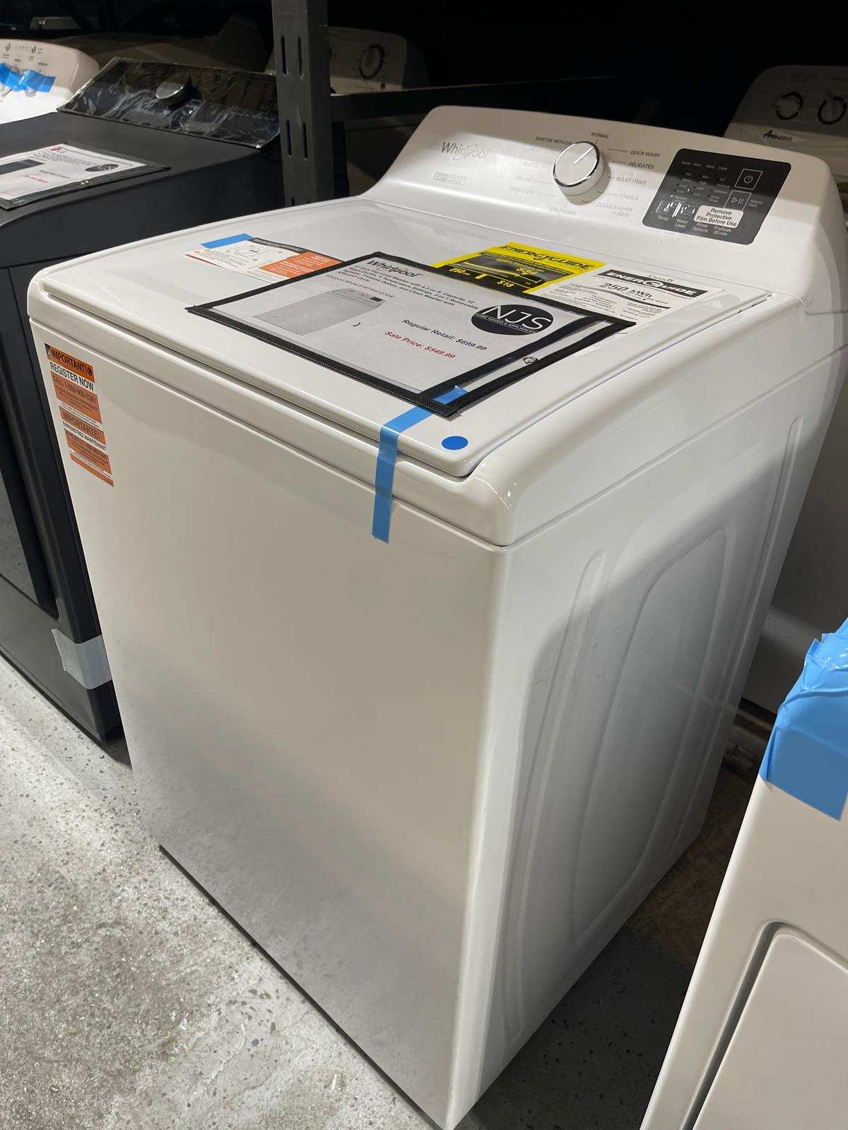 Whirlpool - WTW4107SW - 27 Inch Top Load Washer with 4.3 cu ft. Capacity, 12 Wash Cycles, 5 Temperature Settings, 2-in-1 Removable Agitator, Presoak Option, and Clean Washer with Affresh® Cycle