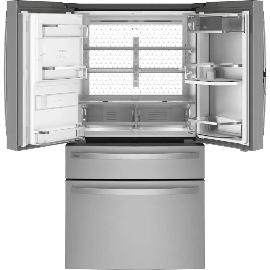 GE Profile -PVD28BYNFS- 27.9 Cu. Ft. 4-Door French Door Smart Refrigerator with Hands-Free AutoFill - Stainless Steel