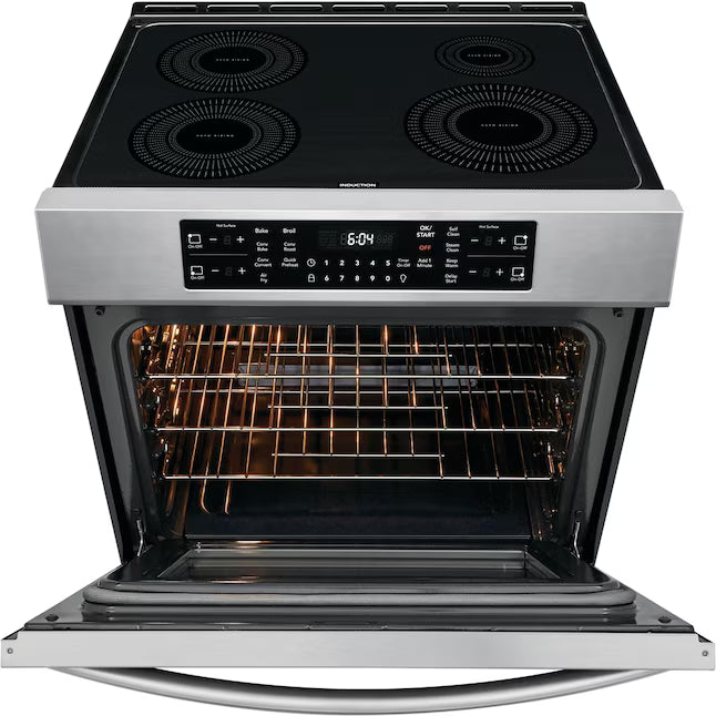 Frigidaire -FGIH3047VF- Gallery 5.4 Cu. Ft. Freestanding Electric Induction Range Air Fry with Self and Steam Clean - Smudge-Proof® Stainless Steel
