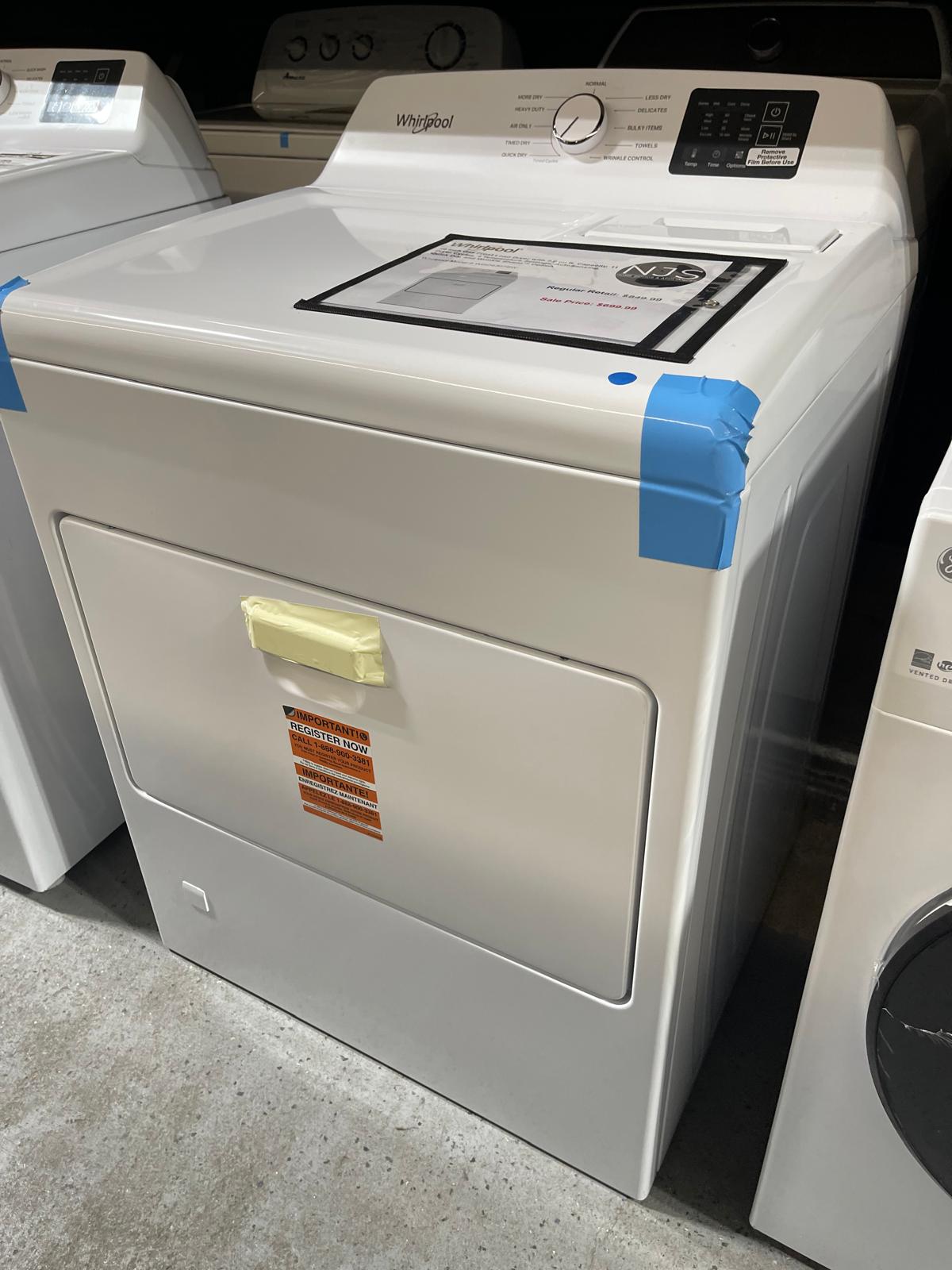 Whirlpool - WGD4307SW - 29 Inch Gas Front Load Dryer with 7.0 cu ft. Capacity, 11 Dryer Cycles, 4 Temperature Settings, AutoSensing, Quick Dry, and Wrinkle Shield™ Option
