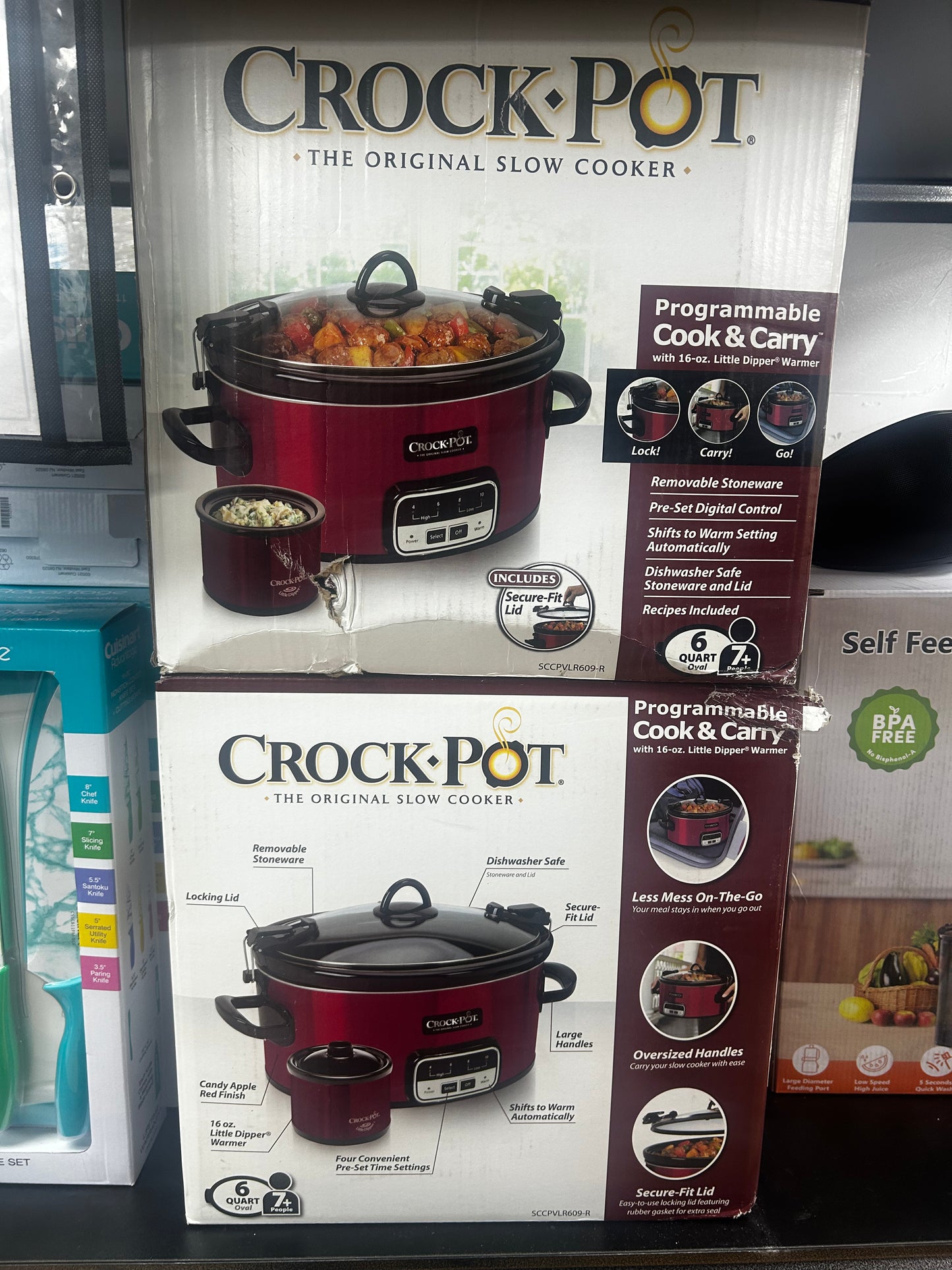 Crock-Pot 6-Quart Cook and Carry Slow Cooker with Little Dipper Warmer (Red)