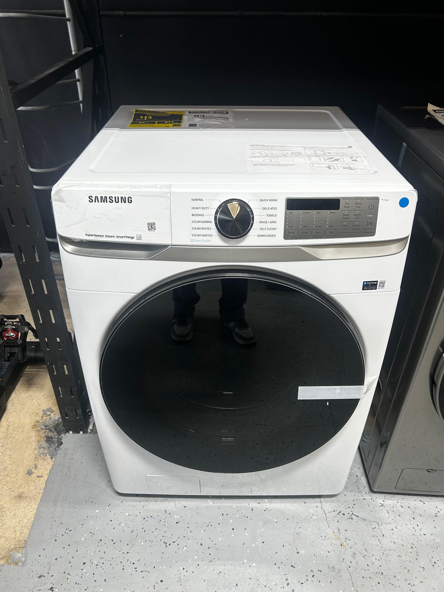 Samsung - WF45B6300AW - 27 Inch Smart Front Load Washer with 4.5 Cu. Ft. Capacity, 10 Washing Cycles, Steam Cycle, Sanitize, Quick Wash, Self Clean+, Super Speed Wash, ADA Compliant, and Energy Star® Rated: White