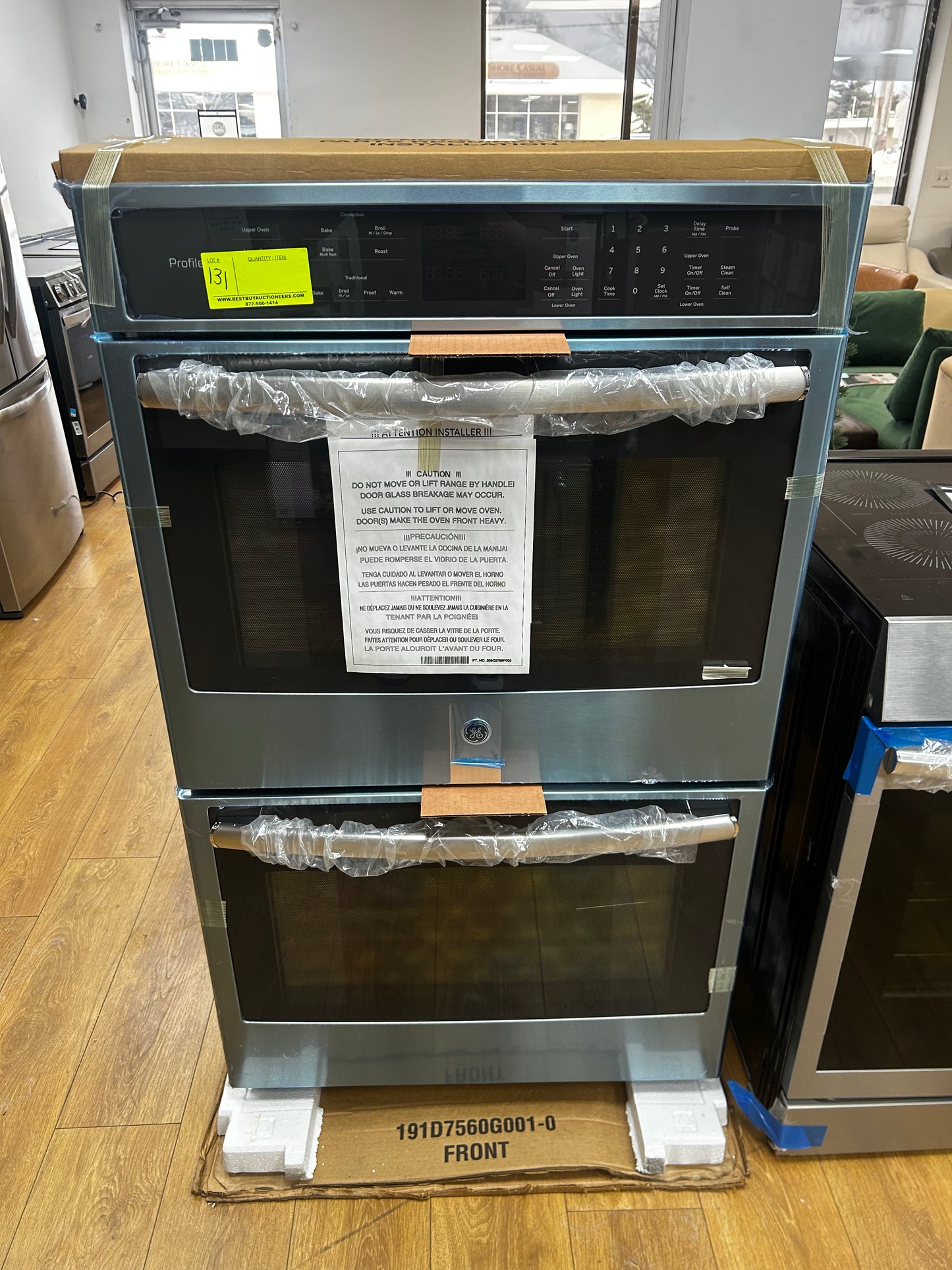 GE Profile - PT7550SFSS - 30 Inch Double Electric Wall Oven with True Convection, Meat Probe, Steam Clean, Ten-Pass Bake Element, Heavy-Duty Roller Rack, Glass Touch Controls, 10 Total cu. ft. Capacity