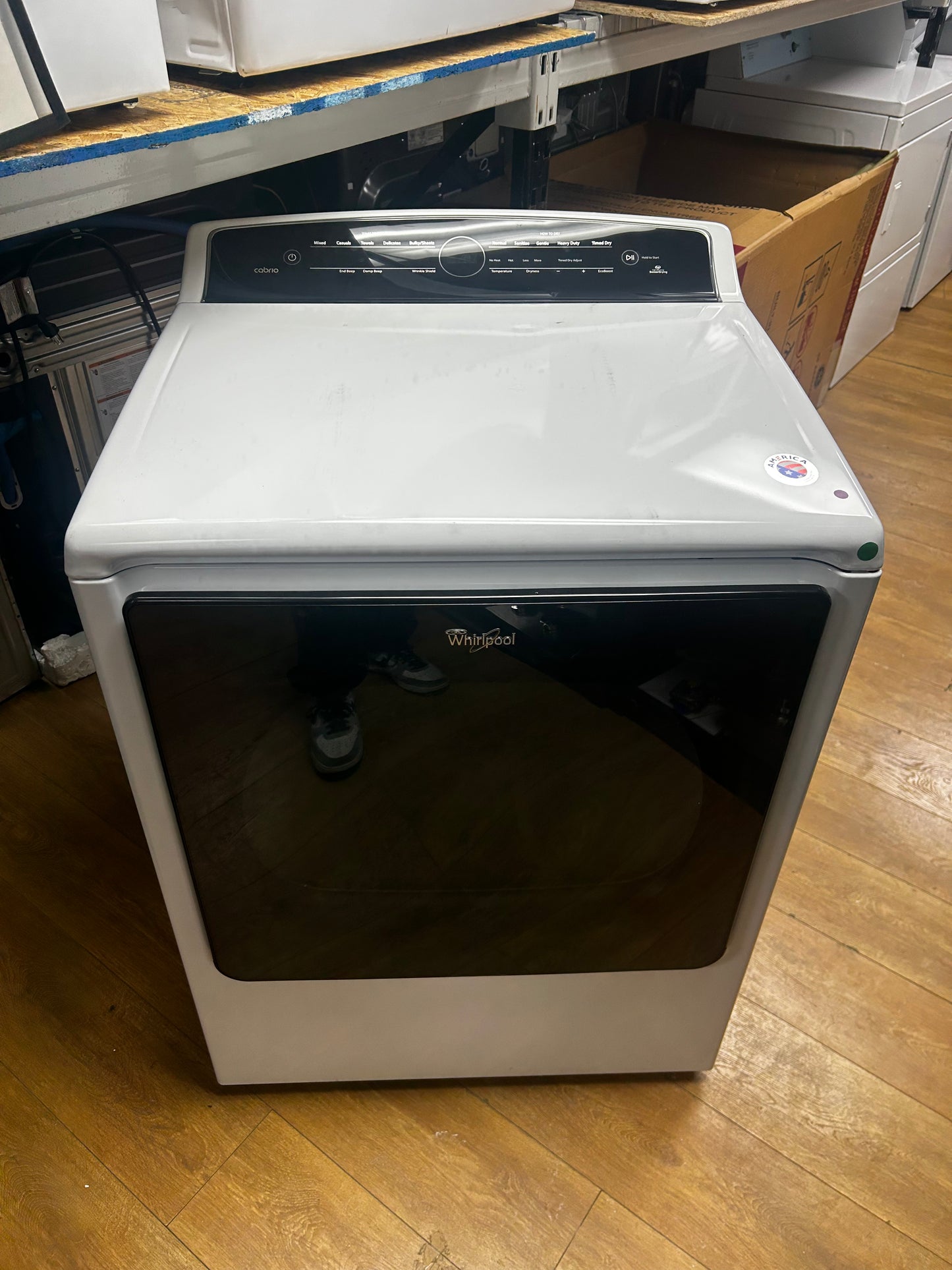 Whirlpool Cabrio - WGD8000DW - 29 Inch 8.8 cu. ft. Gas Dryer with 24 Dry Cycles, 5 Temperature Selections, Eco Boost, Wrinkle Shield Plus, Sanitize Cycle, Advanced Moisture Sensing Technology and Quad Baffles