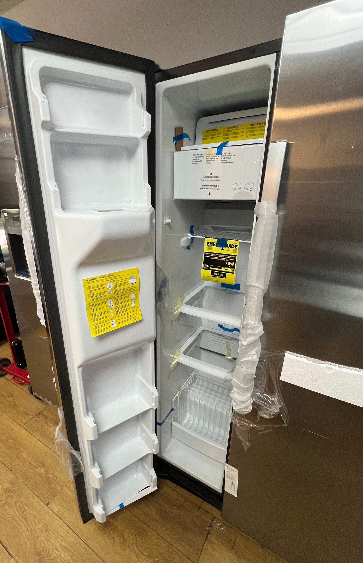 GE- GZS22DSJSS- 21.9 Cu. Ft. Side-by-Side Counter-Depth Refrigerator - Stainless steel