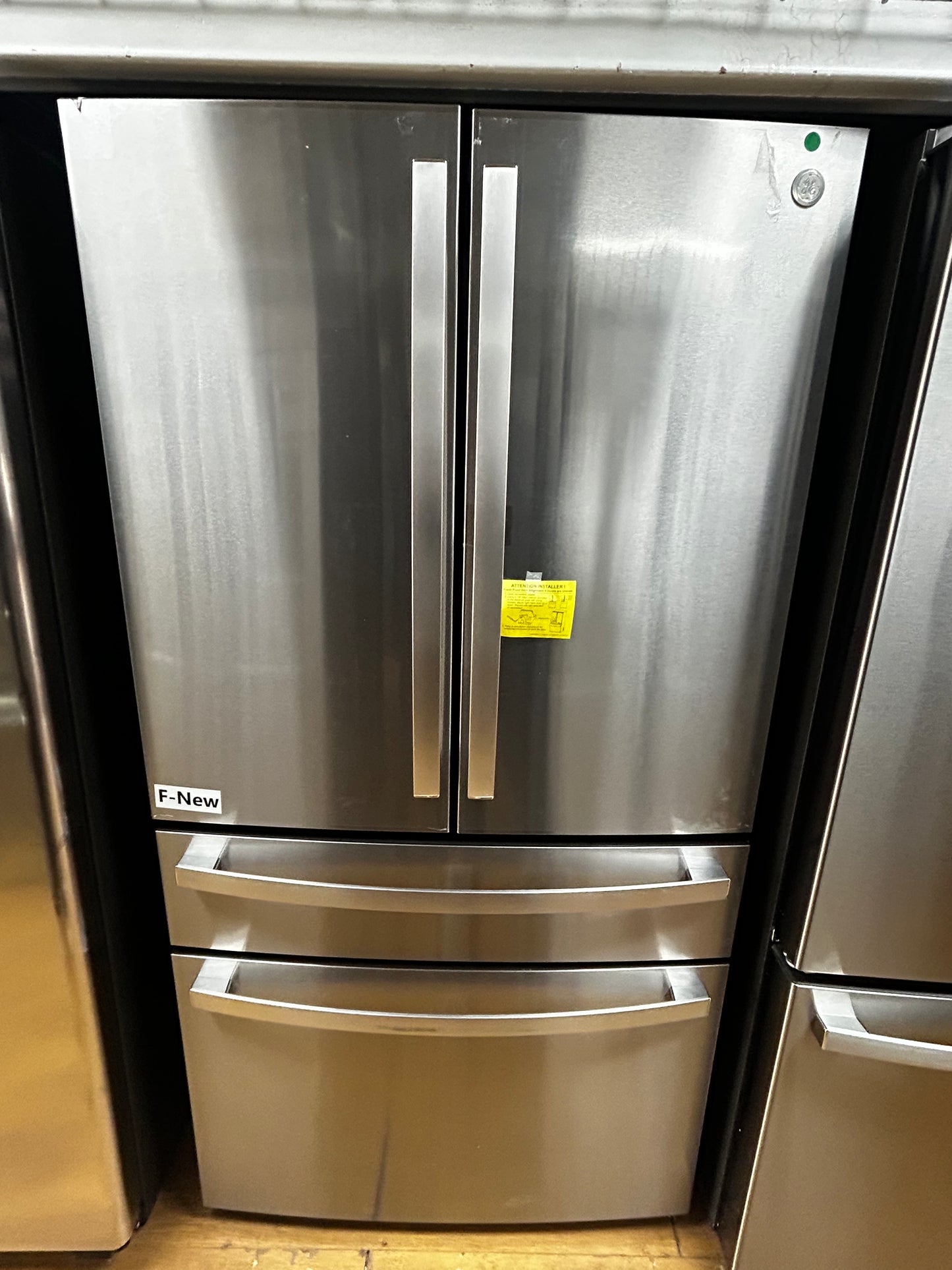 GE Profile - PJD23BYWFS - 36 Inch Counter-Depth 4-Door French-Door Smart Refrigerator with 23.3 cu. ft. Capacity, 4 Split Shelves, Convertible Drawer, Door-in-Door Storage, AutoFill Pitcher, Ice Maker, and ENERGY STAR®