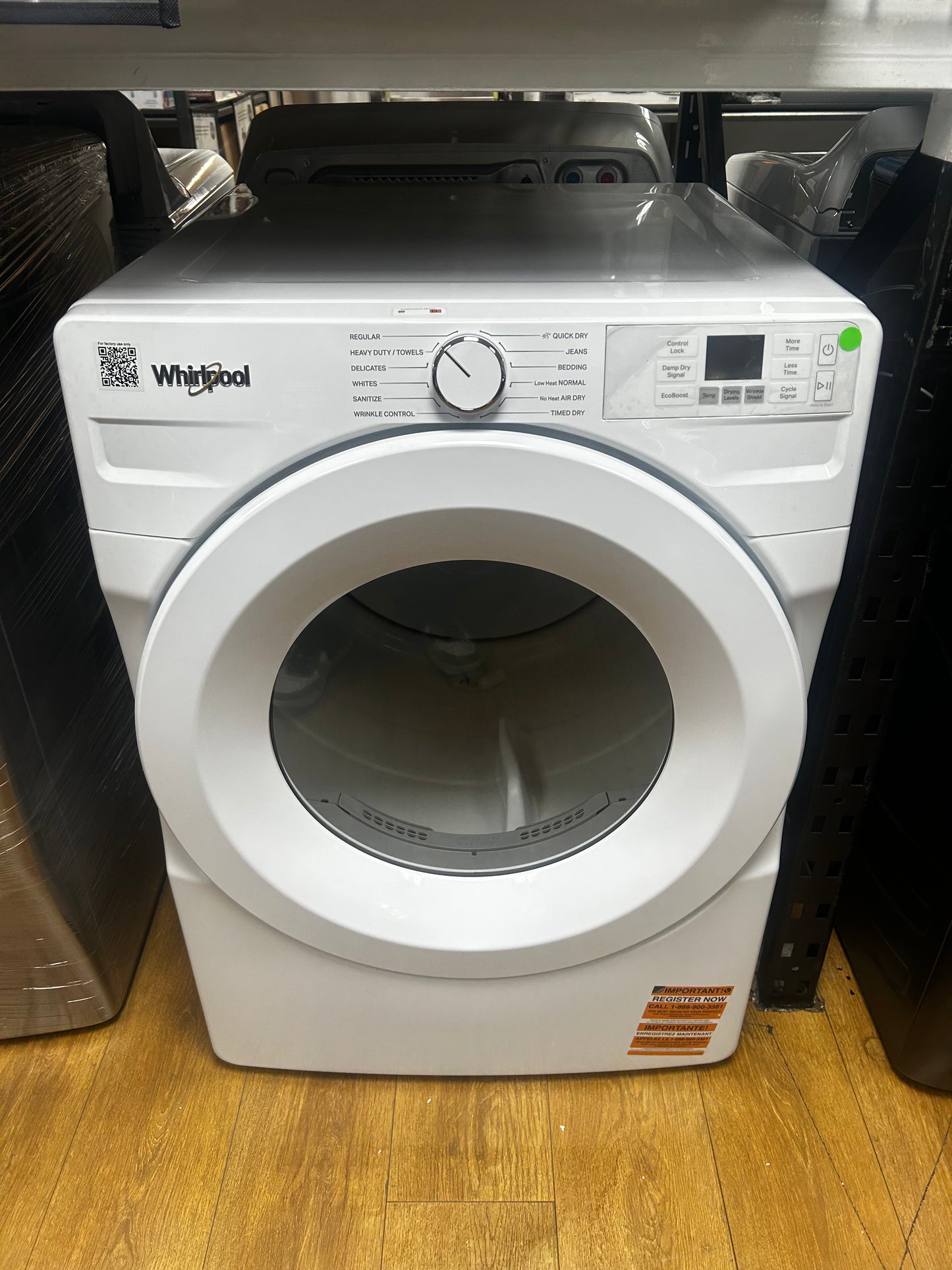 Whirlpool - WGD4720RW - 27 Inch Smart Gas Dryer with 7.4 cu ft Capacity, Wrinkle Shield™ Option, Quick Wash & Dry, Quick Dry Cycle, Air Dry Cycle, Air Flow Detection, EcoBoost™ Option, ADA Compliant and ENERGY STAR® Certified