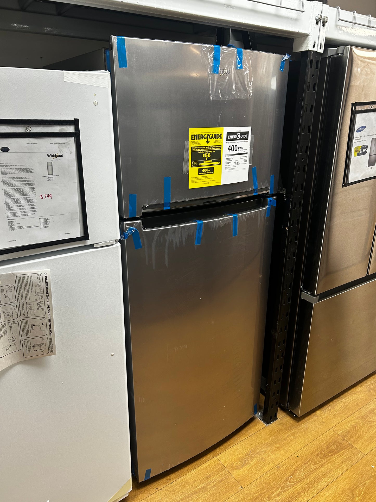 Whirlpool - WRTX5118TZ - 28 Inch Freestanding Top Freezer Refrigerator with 18 Cu.Ft. Capacity, Flexi-slide™ Deli Drawer, Adjustable Glass Shelves, Reversible Door