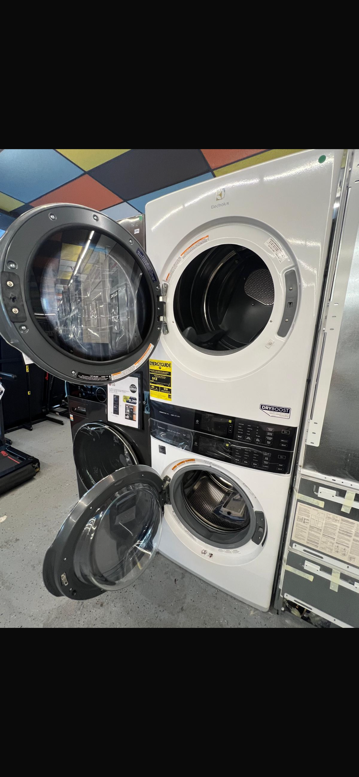 Electrolux - ELTE7600AW -Laundry Tower Single Unit Front Load 4.5 Cu. Ft. Washer & 8 Cu. Ft. Electric Dryer - White
