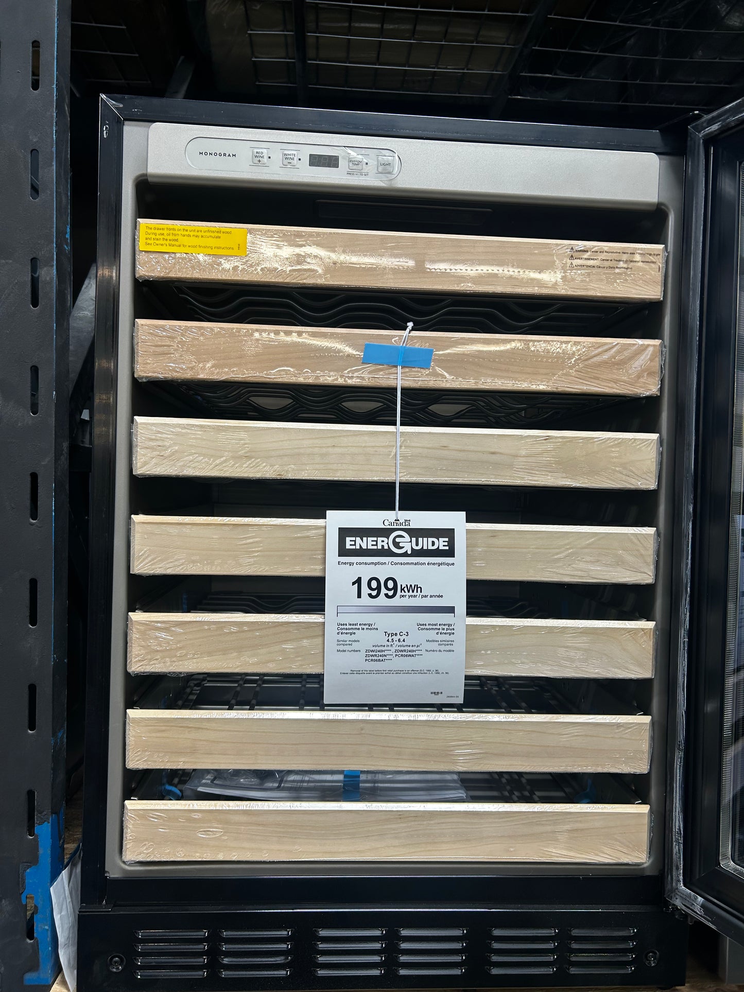 Monogram - ZDWR240NBS - 24 Inch Wine Reserve with 57 Bottle Capacity, Full-Extension Racks, Tempered Glass Door, Soft LED Lighting, Digital Touch Controls, Reversible Door Swing and Star-K Certified