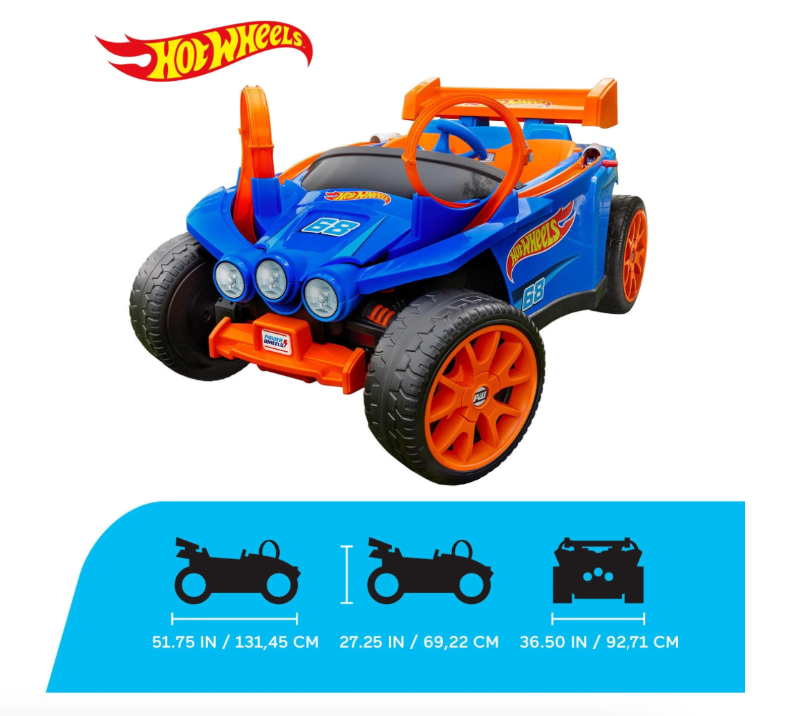 Power Wheels Hot Wheels Racer Battery-Powered Ride-on, 12 V, Max Speed: 5 mph