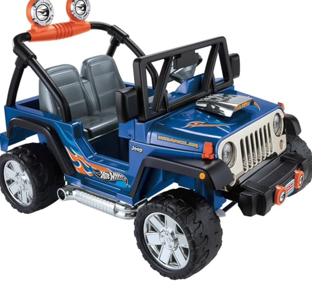 Power Wheels Hot Wheels Jeep Wrangler Ride-On Battery Powered Vehicle with Music Sounds
