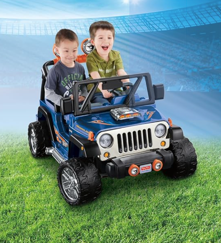 Power Wheels Hot Wheels Jeep Wrangler Ride-On Battery Powered Vehicle with Music Sounds