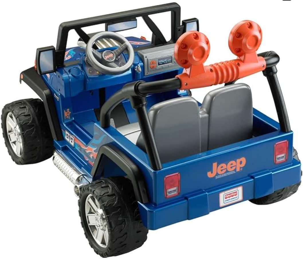 Power Wheels Hot Wheels Jeep Wrangler Ride-On Battery Powered Vehicle with Music Sounds