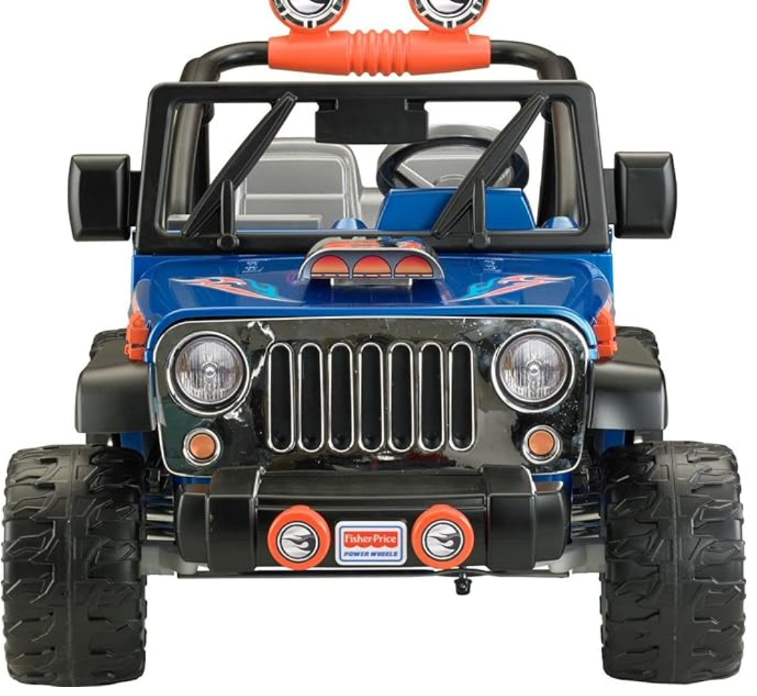 Power Wheels Hot Wheels Jeep Wrangler Ride-On Battery Powered Vehicle with Music Sounds