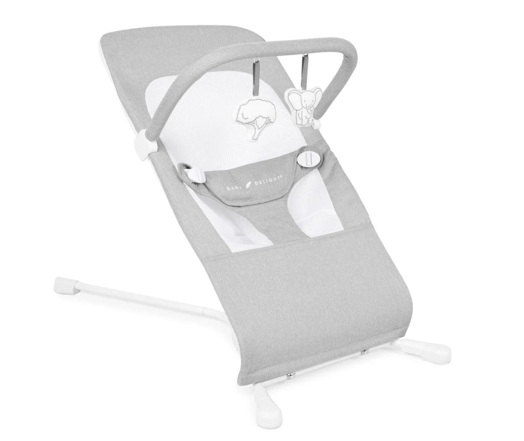Baby Delight Highland Portable Baby Bouncer, Pebble Gray