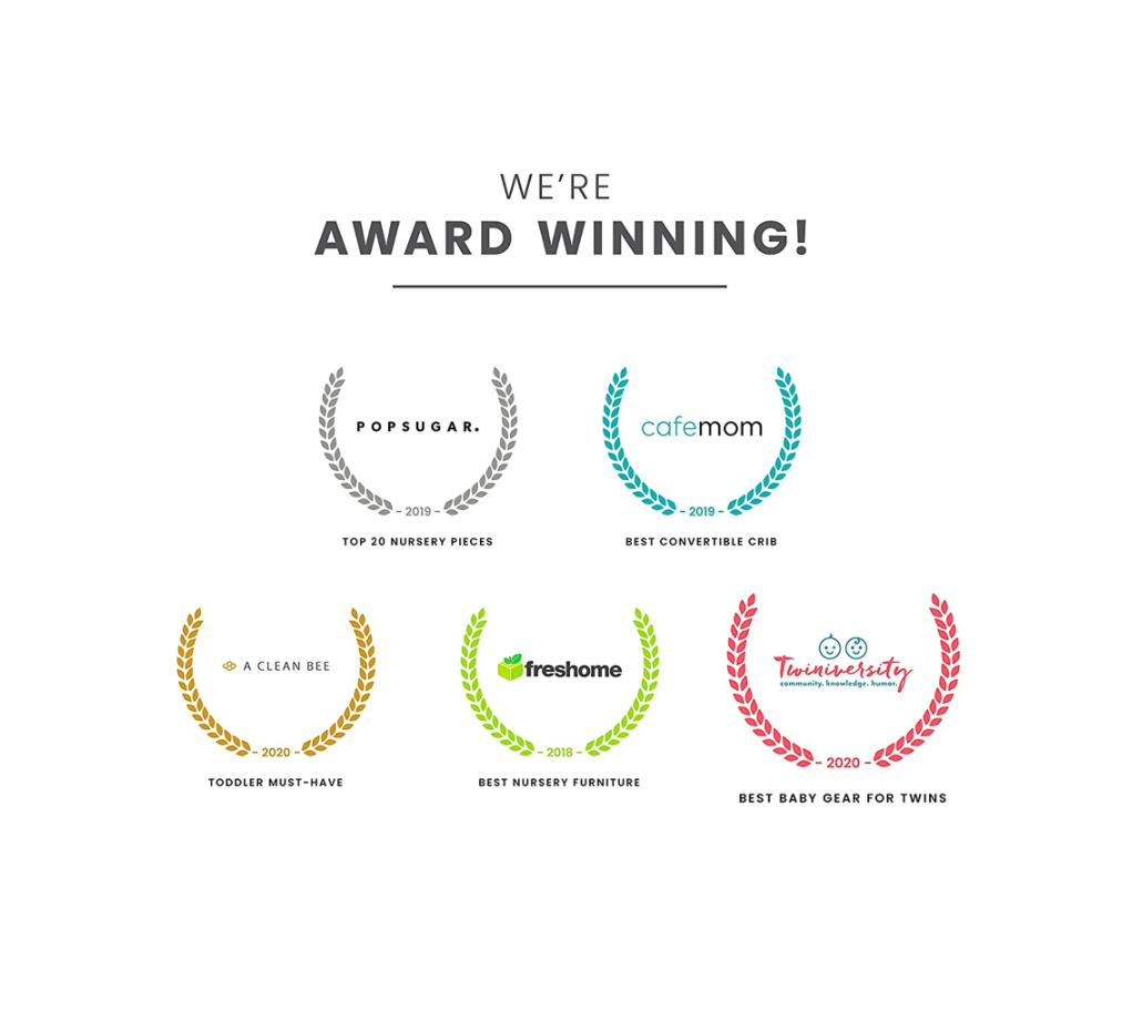 Delta Children Heartland 4-in-1 Convertible Crib, Greenguard Gold Certified, Bianca White