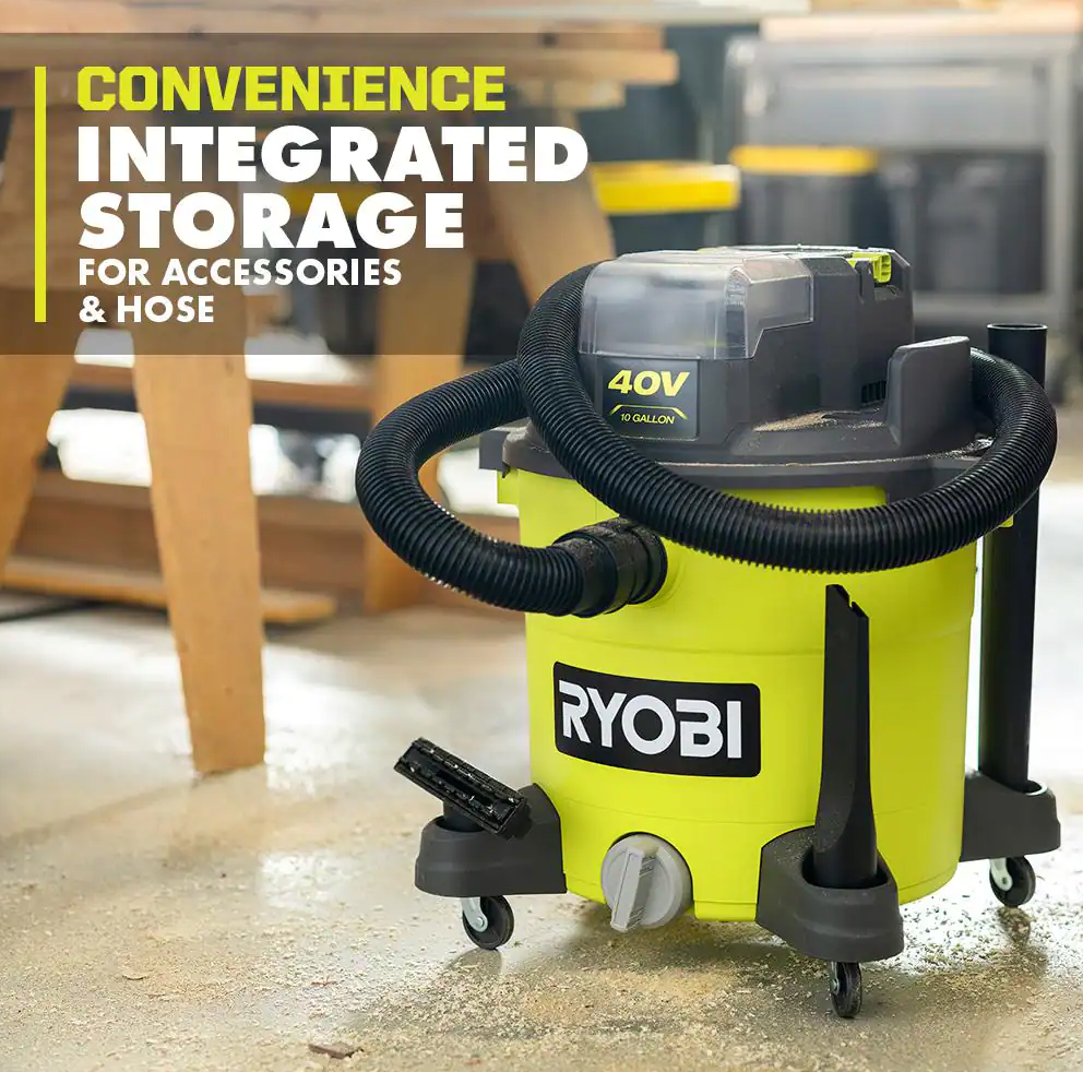 Ryobi 40V 10 Gal. Cordless Wet/Dry Vacuum (Tool Only)