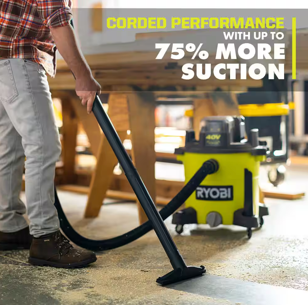 Ryobi 40V 10 Gal. Cordless Wet/Dry Vacuum (Tool Only)
