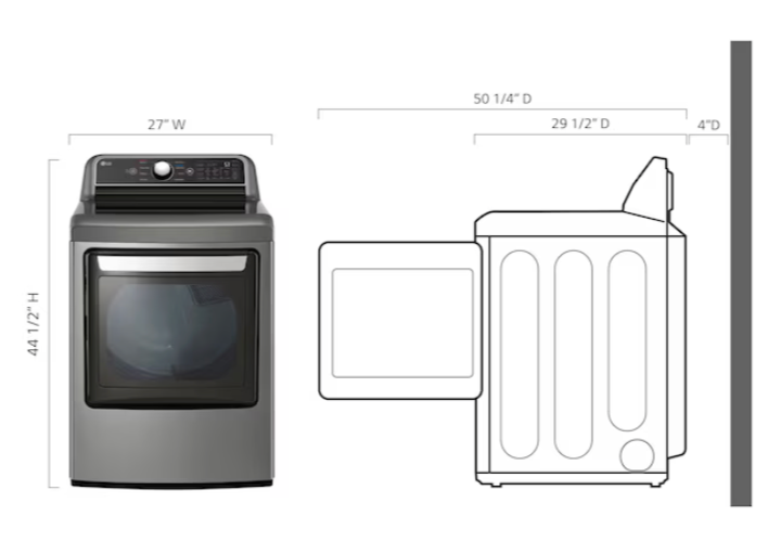 LG EasyLoad 7.3-cu ft Vented Electric Dryer (Graphite Steel) Model# DLE7400VE