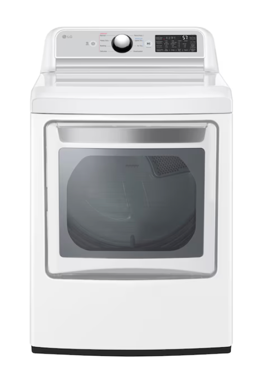 LG EasyLoad 7.3-cu ft Vented Electric Dryer (White) Model# DLE7400WE