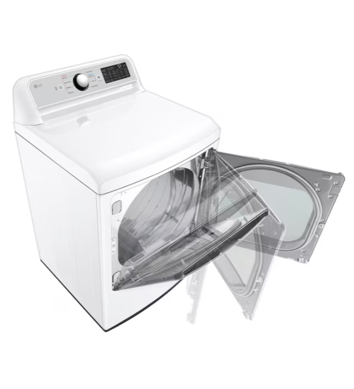 LG EasyLoad 7.3-cu ft Vented Electric Dryer (White) Model# DLE7400WE