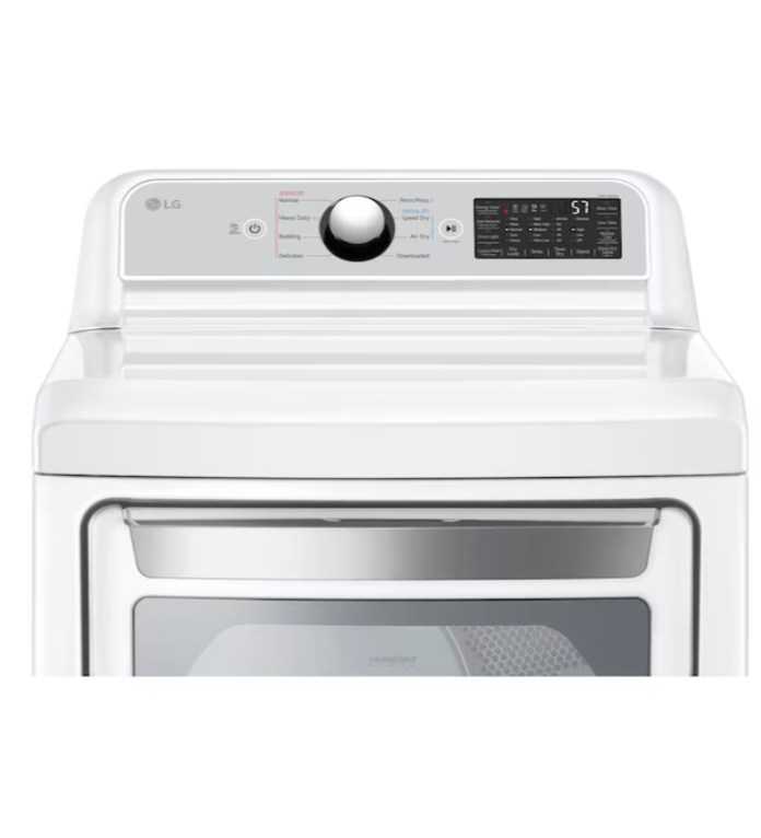 LG EasyLoad 7.3-cu ft Vented Electric Dryer (White) Model# DLE7400WE