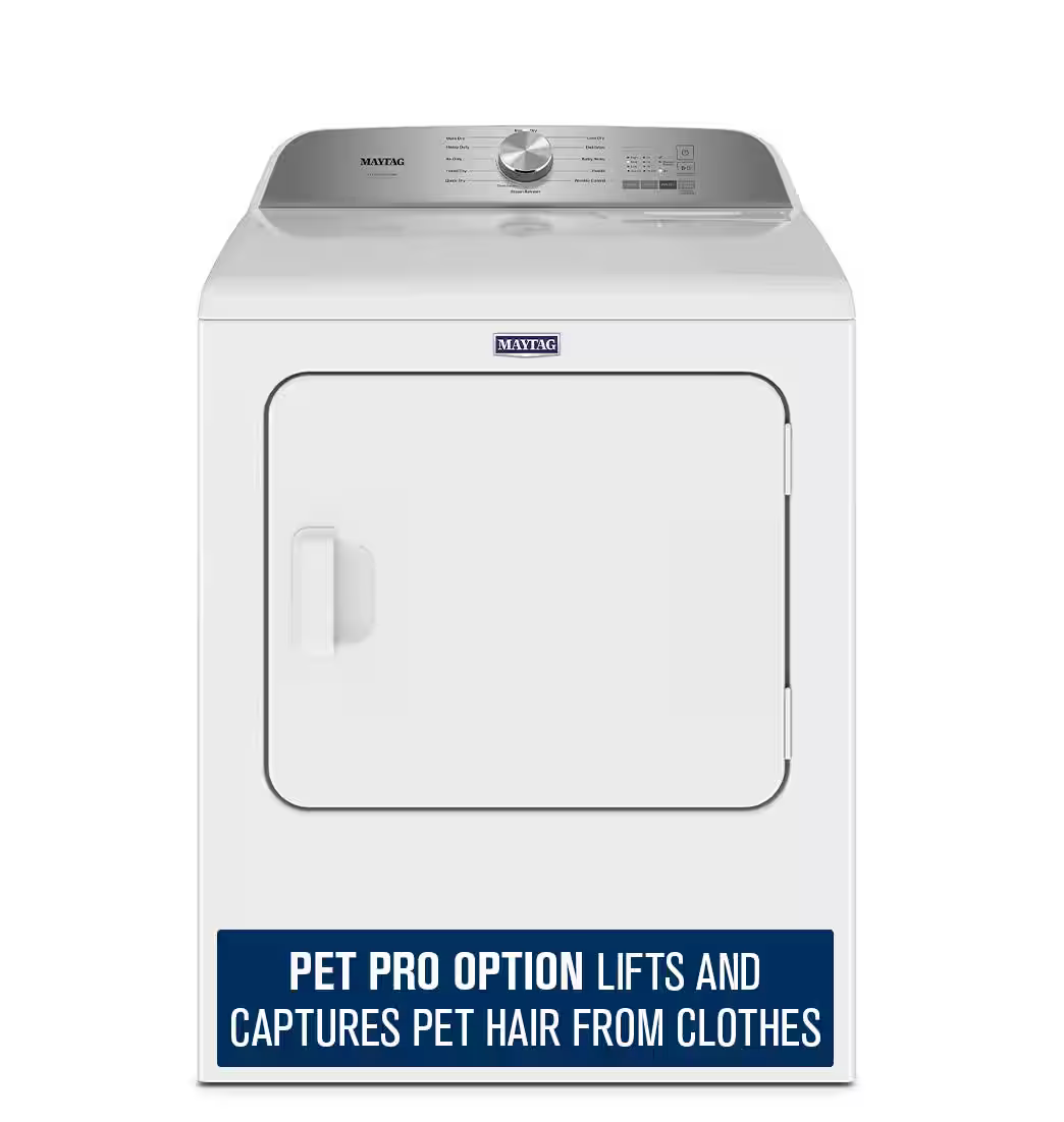 Maytag 7.0 cu. ft. Vented Pet Pro Electric Dryer in White Model# MED6500MW