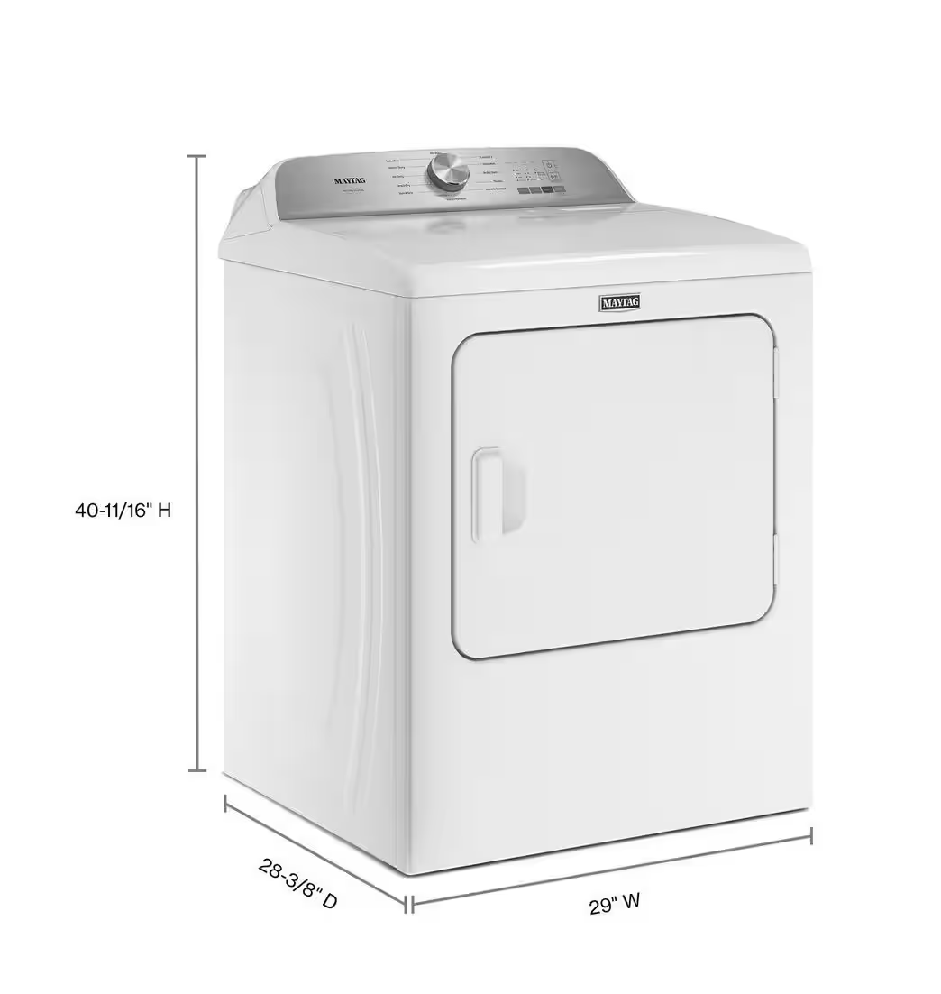 Maytag 7.0 cu. ft. Vented Pet Pro Electric Dryer in White Model# MED6500MW