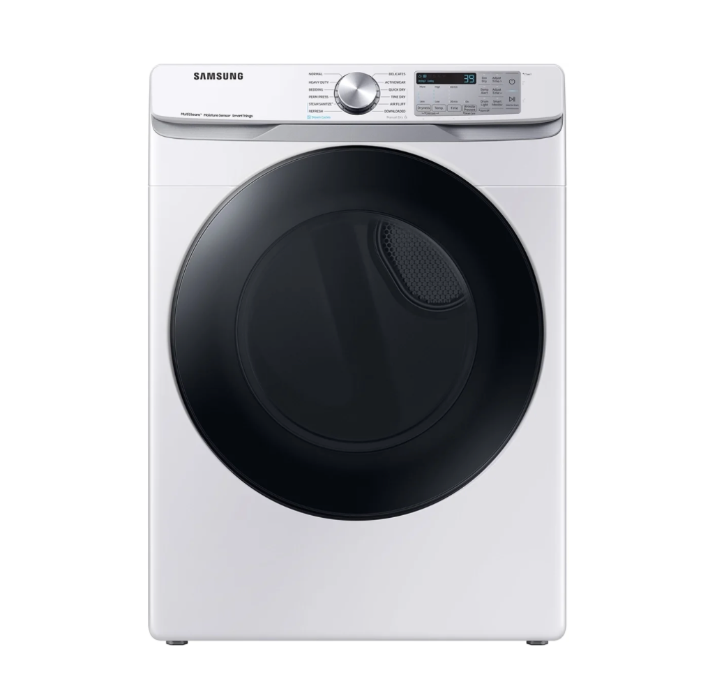 Samsung 7.5 cu. ft. Smart Gas Dryer with Steam Sanitize+ in White Model# DVG45B6300W