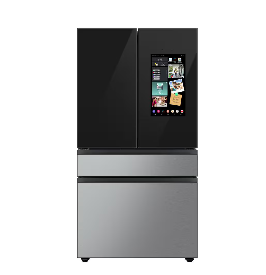 Samsung Bespoke 29 cu. ft. 4-Door French Door Refrigerator with Family Hub in Charcoal Glass Top Model# RF29BB8900QK
