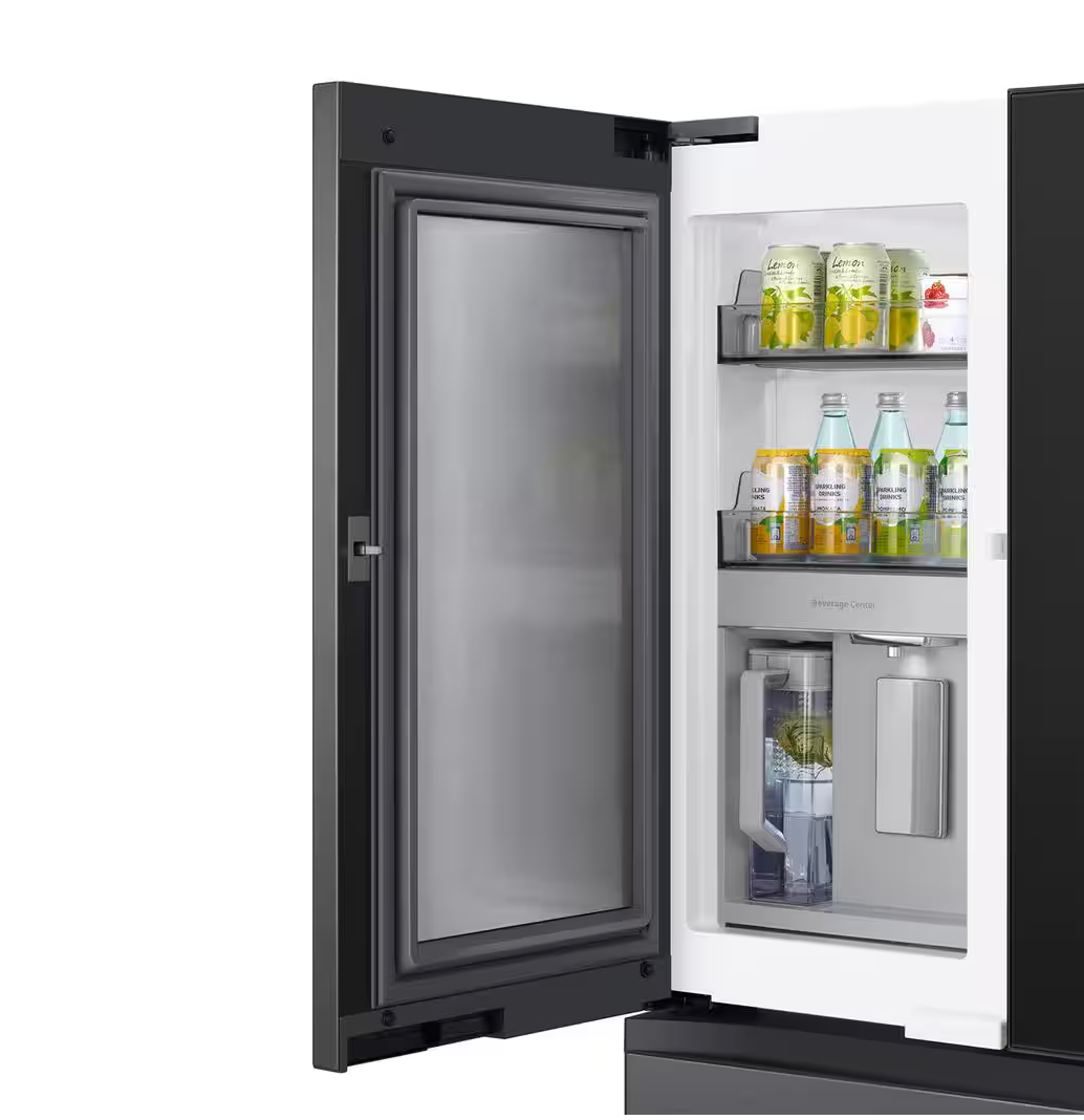 Samsung Bespoke 29 cu. ft. 4-Door French Door Refrigerator with Family Hub in Charcoal Glass Top Model# RF29BB8900QK