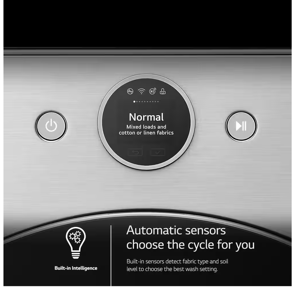 LG 4.5 cu. ft. Stackable Smart Front Load Washer in Graphite Steel with AI Digital Dial Model# WM5500HVA