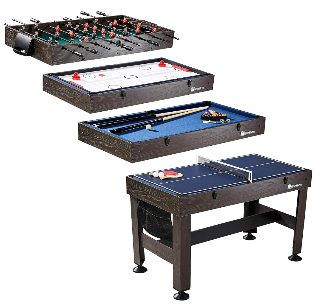 MD Sports Combination Games Multiple Styles Arcade Collection, Billiards, Hockey, Foosball, Ping Pong