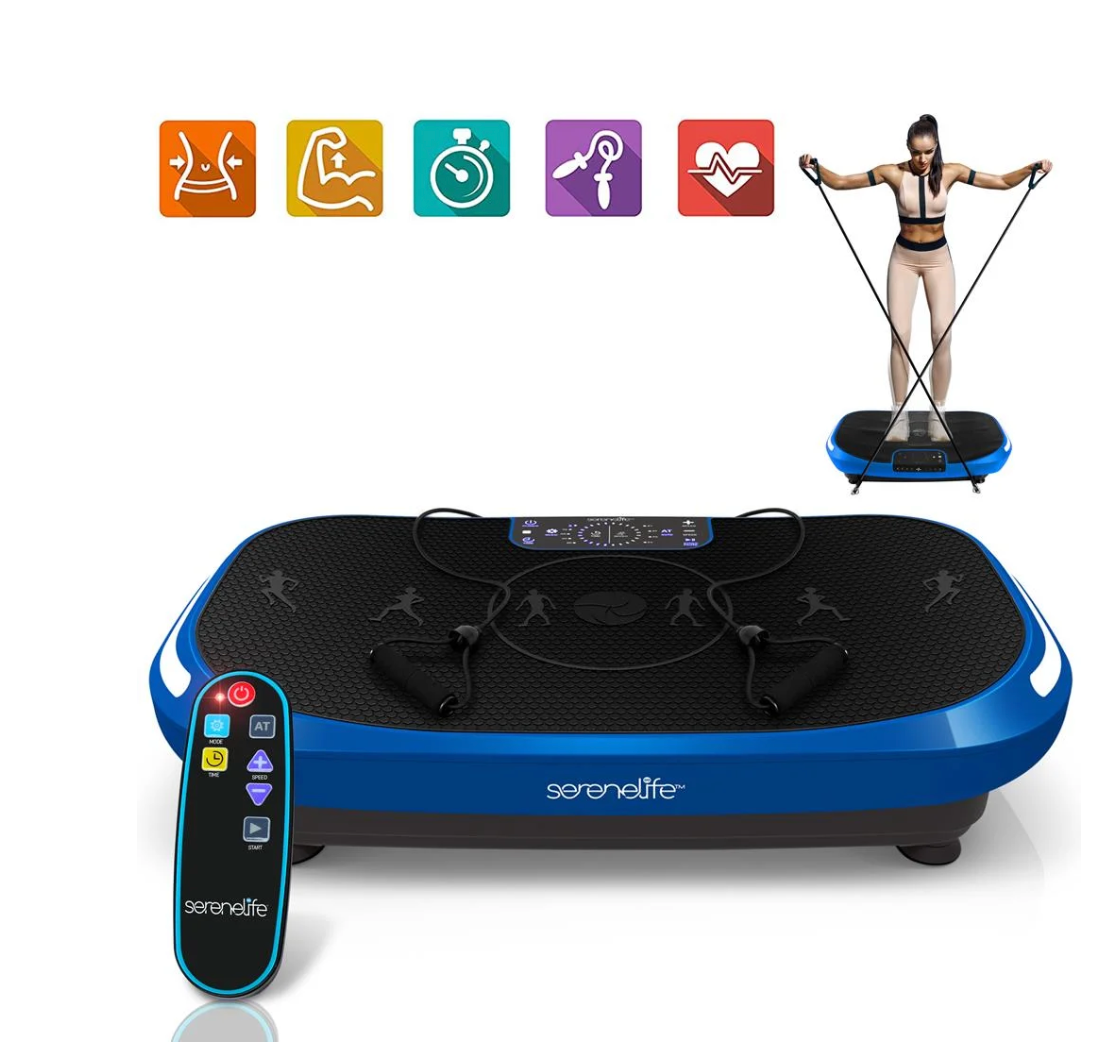 SereneLife Standing Vibration Fitness Machine - Vibrating Platform Exercise & Workout Trainer with Adjustable Speed