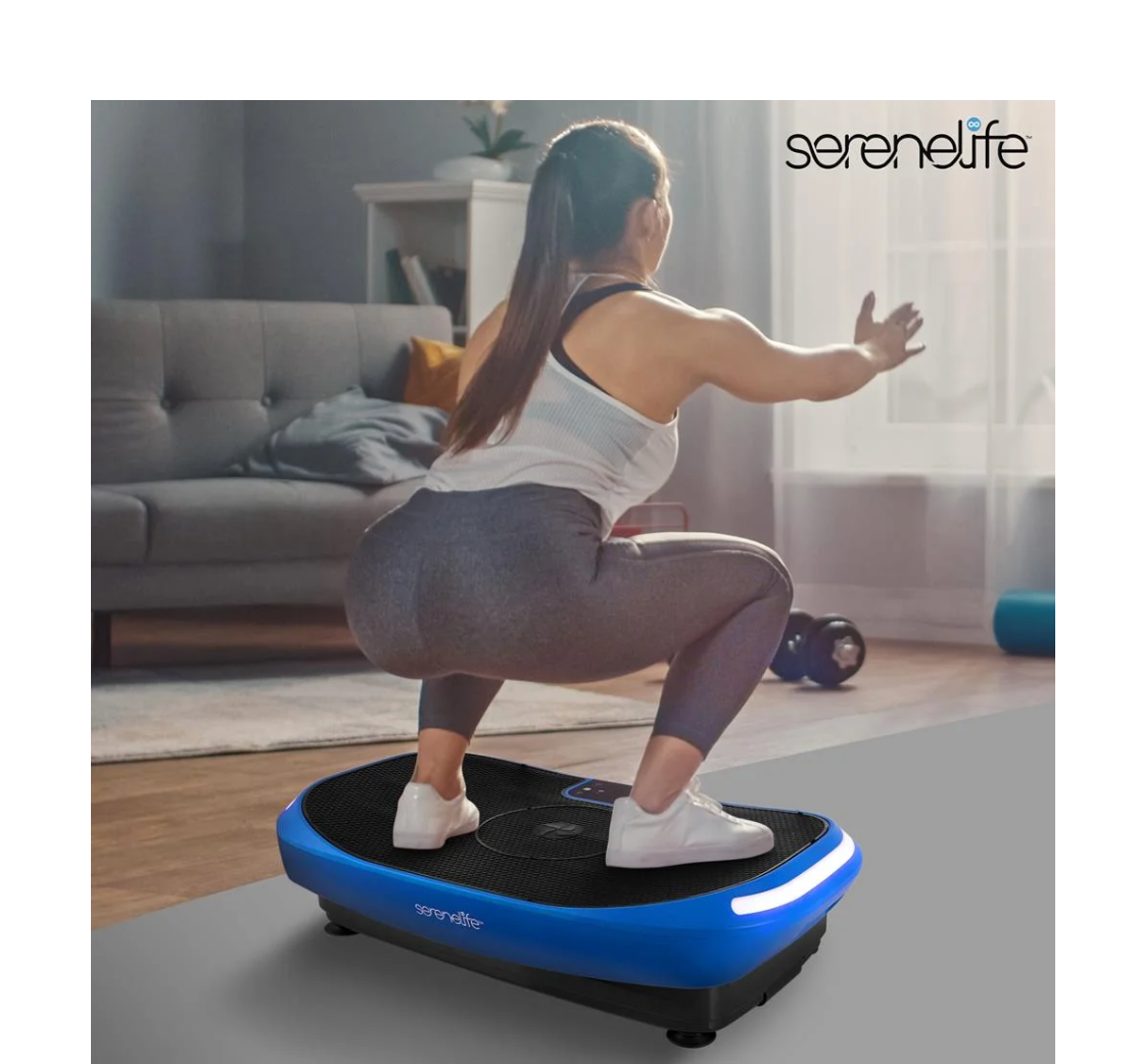 SereneLife Standing Vibration Fitness Machine - Vibrating Platform Exercise & Workout Trainer with Adjustable Speed