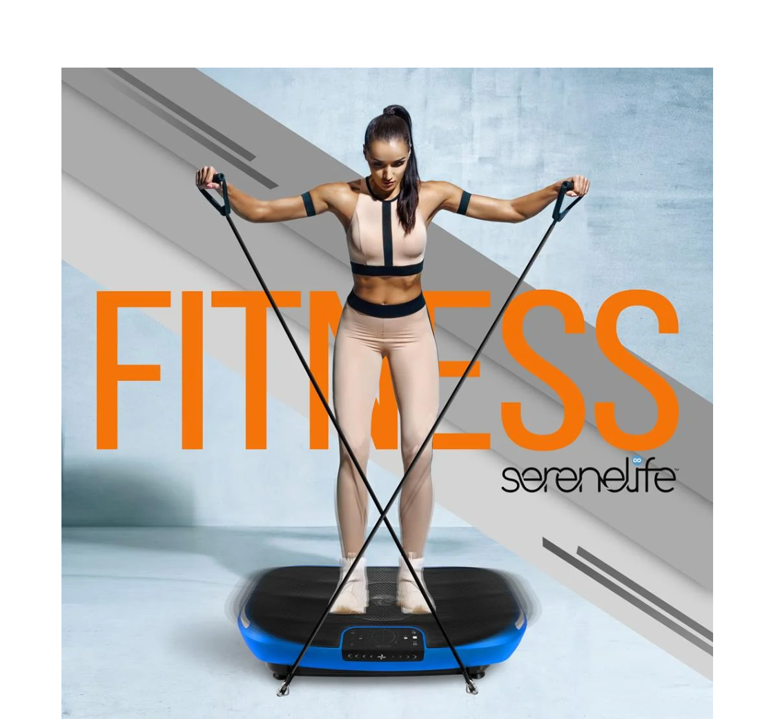 SereneLife Standing Vibration Fitness Machine - Vibrating Platform Exercise & Workout Trainer with Adjustable Speed