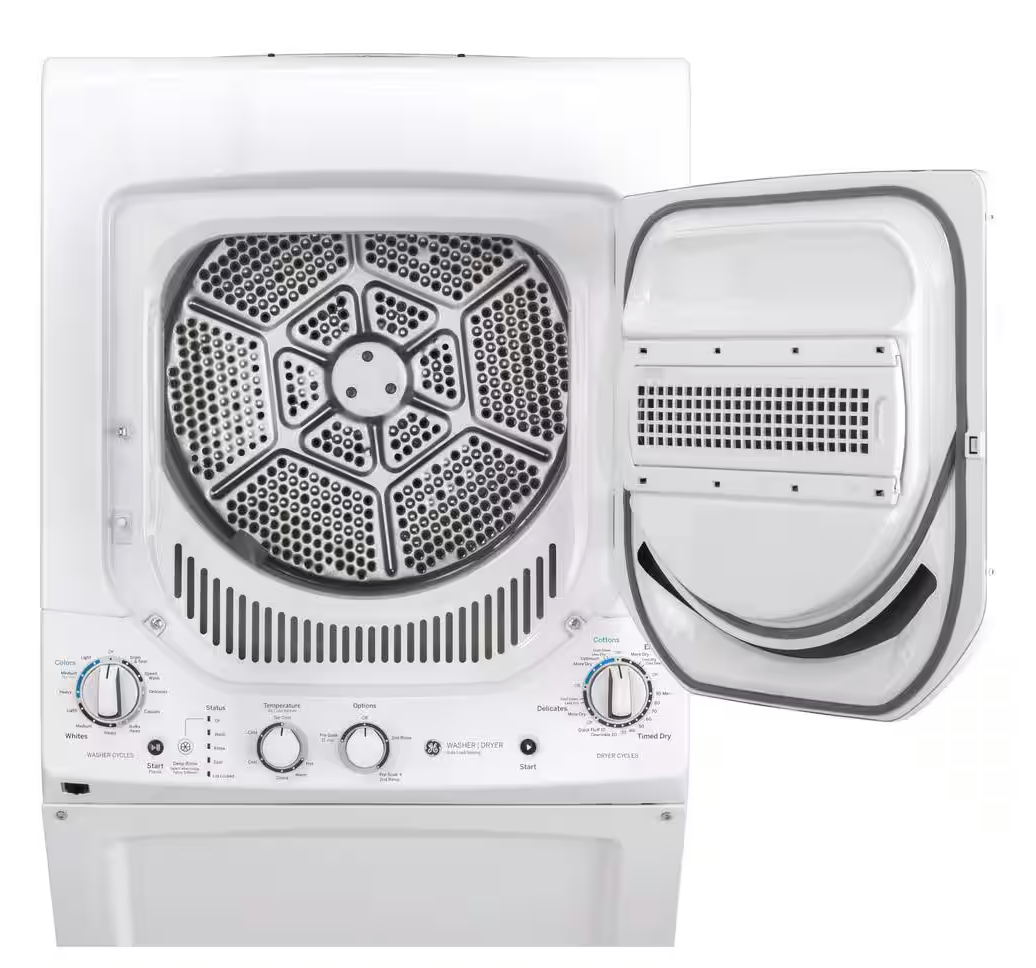 GE 2.3 cu. ft. Washer 4.4 cu. ft. Gas Dryer Combo Model # GUD24GSSMWW
