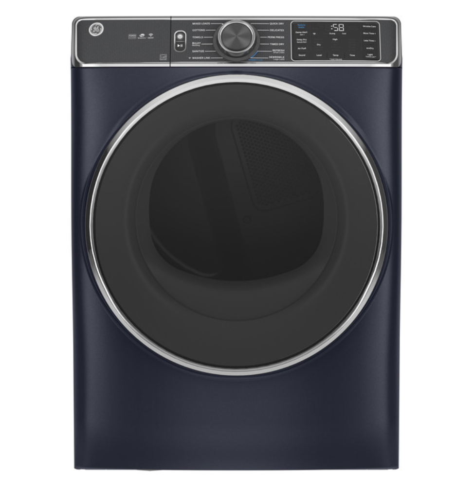 GE 7.8 cu. ft. Capacity Smart Front Load Gas Dryer with Steam and Sanitize Cycle Model #: GFD85GSPNRS