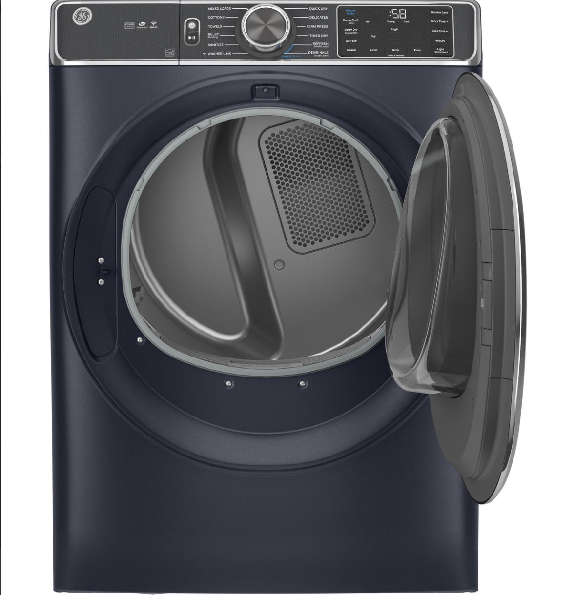 GE 7.8 cu. ft. Capacity Smart Front Load Gas Dryer with Steam and Sanitize Cycle Model #: GFD85GSPNRS