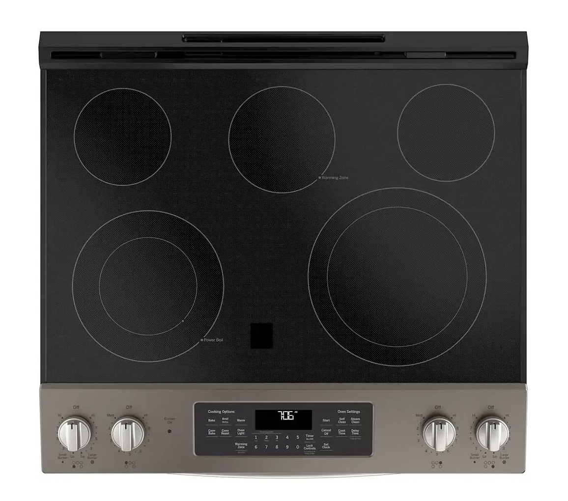 GE - 5.3 Cu. Ft. Slide-In Electric Convection Range Model:JS760ELES