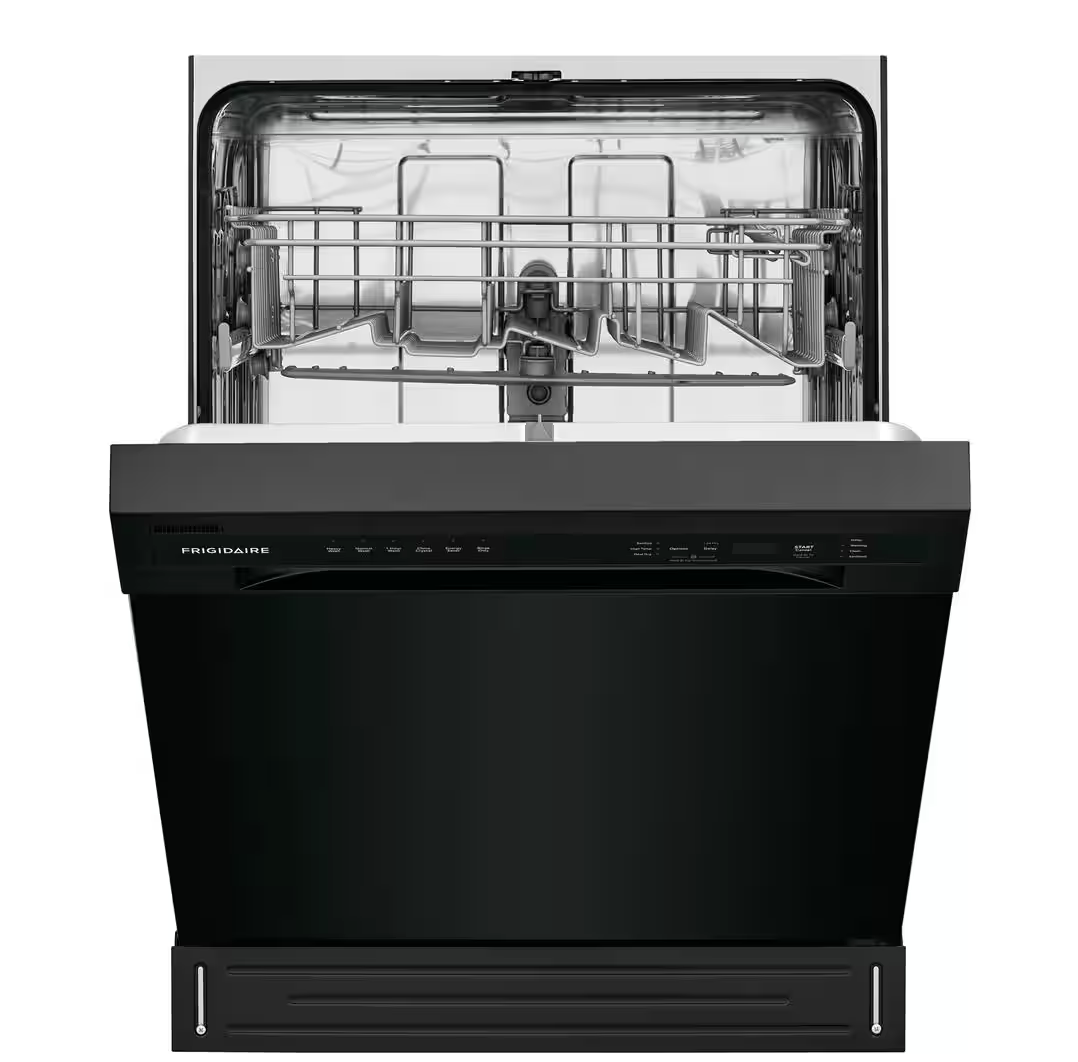 Frigidaire 24 in. Black Front Control Tall Tub Dishwasher with Stainless Steel Tub, 52 dBA Model # FFBD2420UB