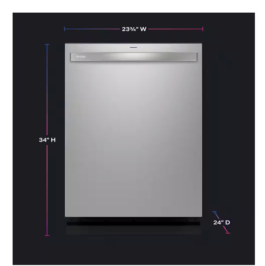GE Profile 24 in. Built-In Top Control Dishwasher in Fingerprint Resistant Stainless w/Stainless Tub 42 dBA Model # PDT755SYVFS