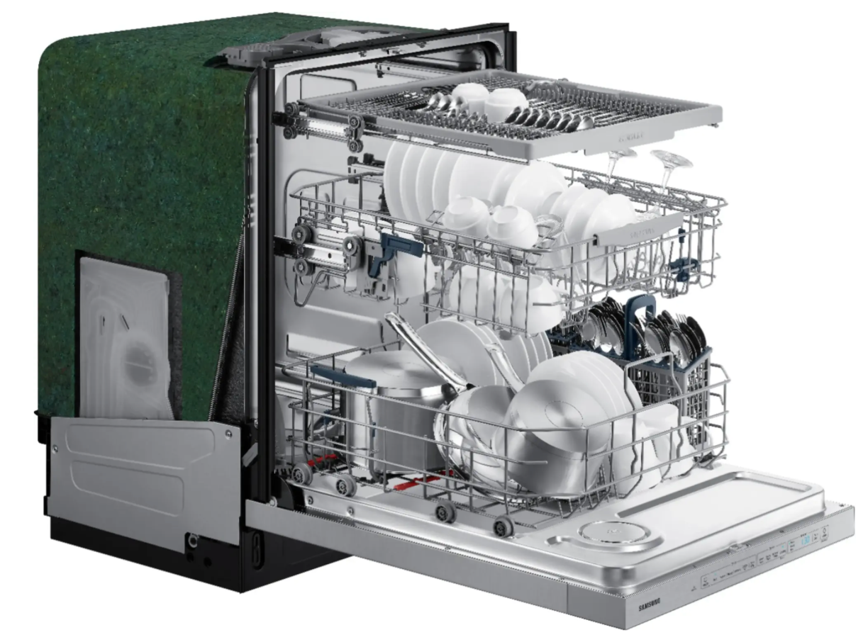 Samsung - StormWash 24" Top Control Built-In Dishwasher with AutoRelease Dry, 3rd Rack, 48 dBA - Stainless Steel Model:DW80R5060US