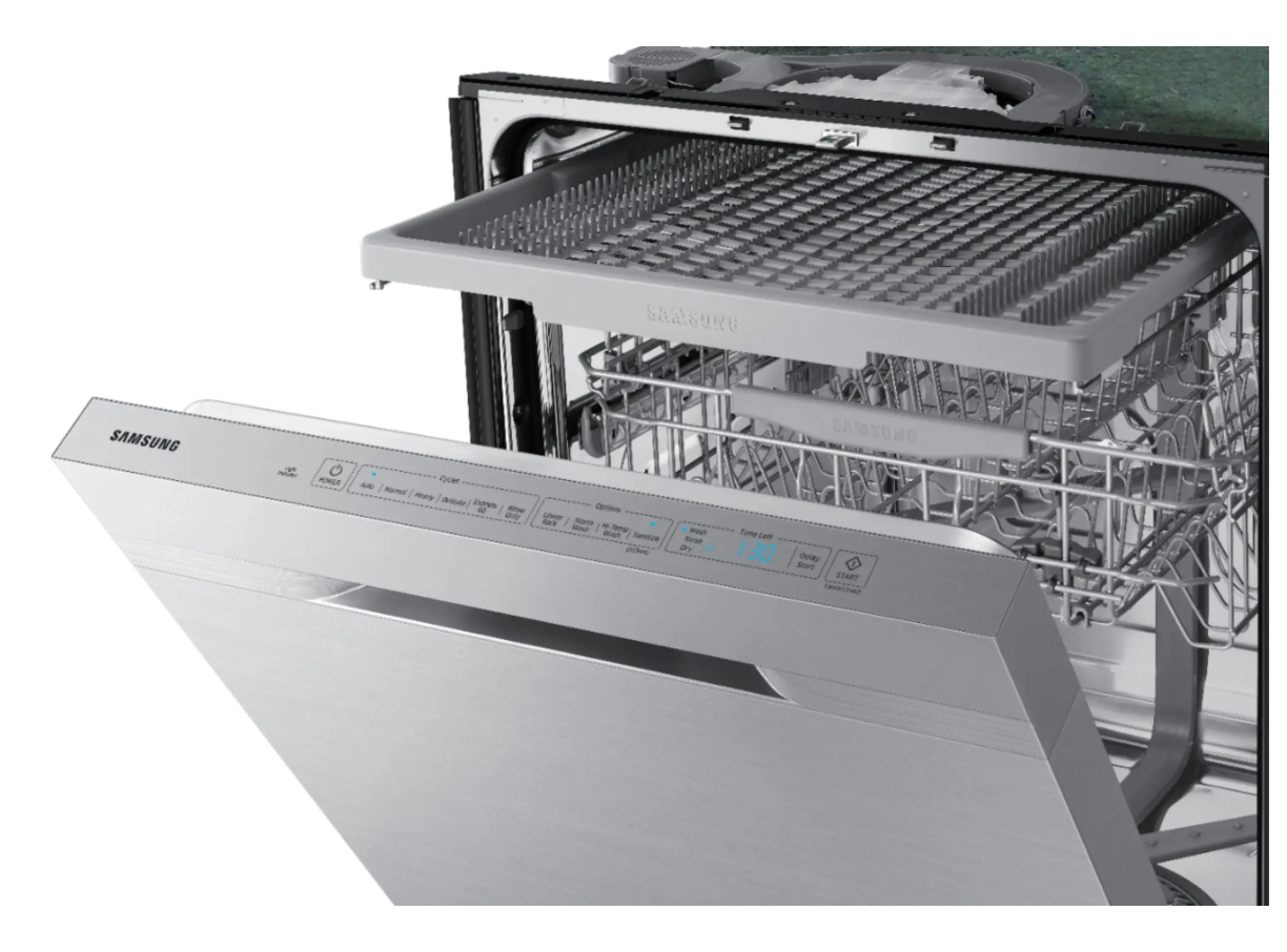 Samsung - StormWash 24" Top Control Built-In Dishwasher with AutoRelease Dry, 3rd Rack, 48 dBA - Stainless Steel Model:DW80R5060US