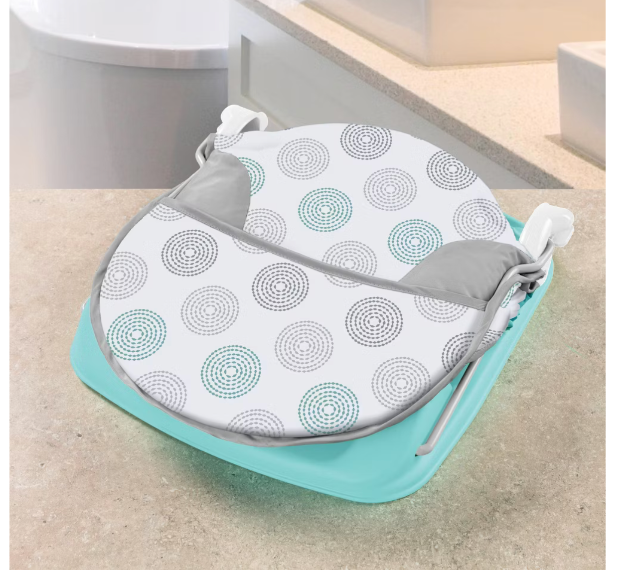 Summer Infant Deluxe Baby Bather Dashed Dots Gray/Aqua