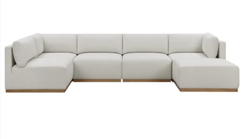 Henredon Murphy Fabric Modular Sectional with Ottoman - Cream