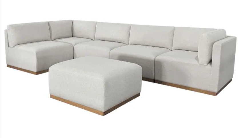 Henredon Murphy Fabric Modular Sectional with Ottoman - Cream